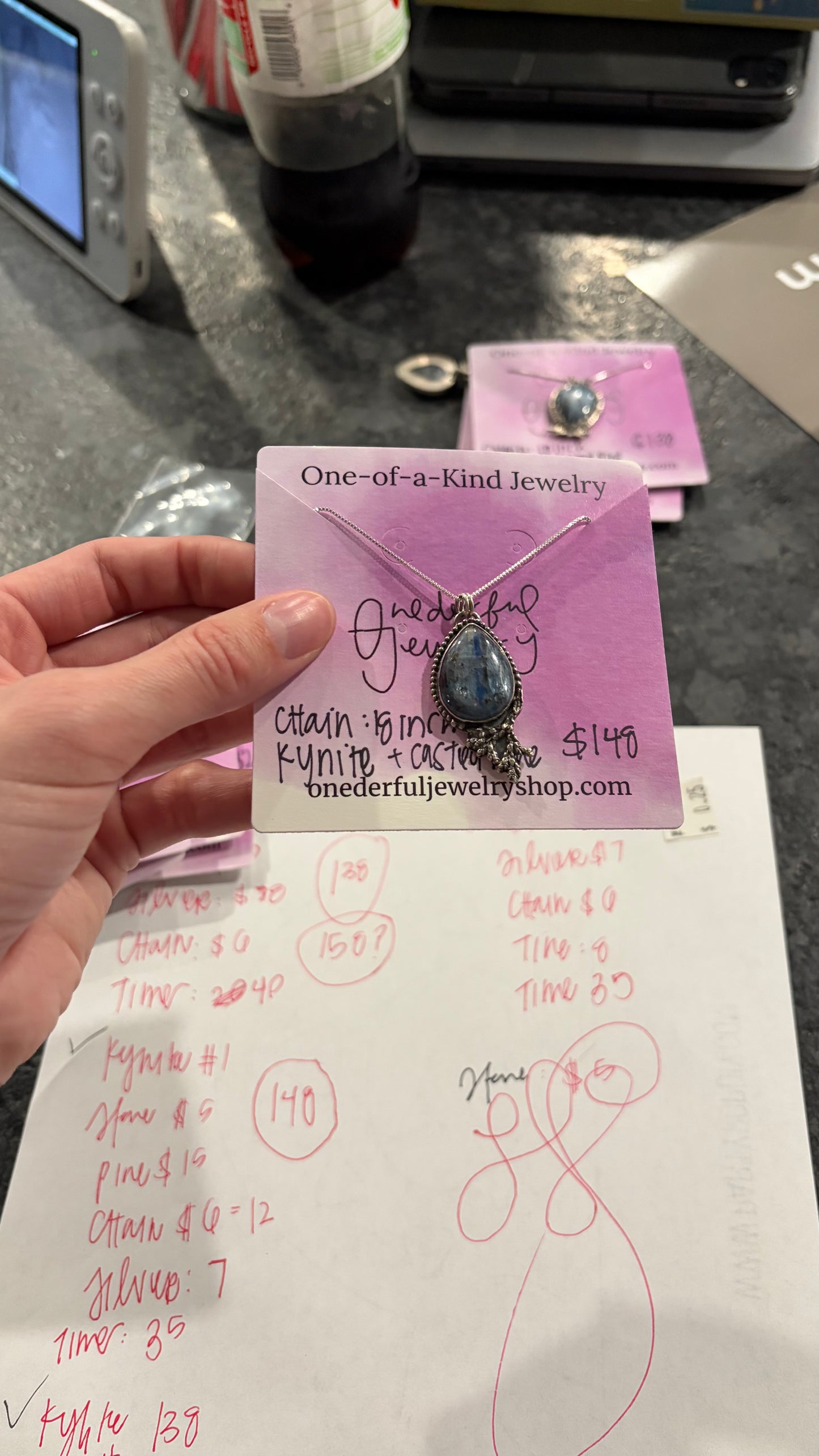 Kyanite + Pine Pendant #1