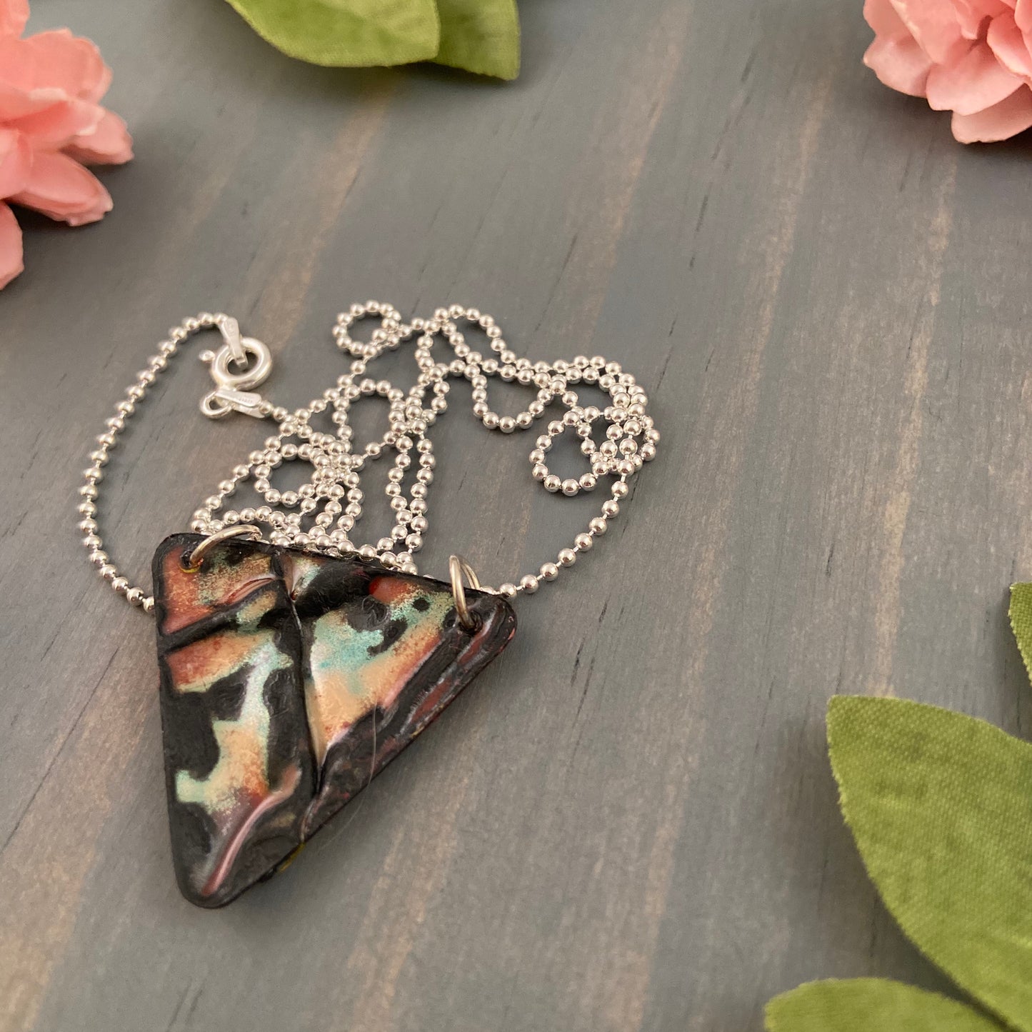 Triangle Enamel Necklace