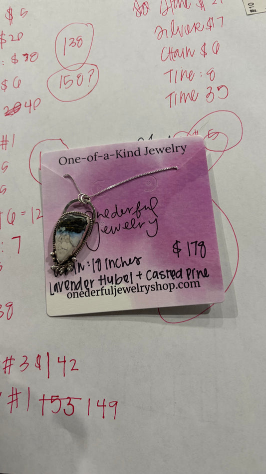 Lavender Hubei + Pine Pendant