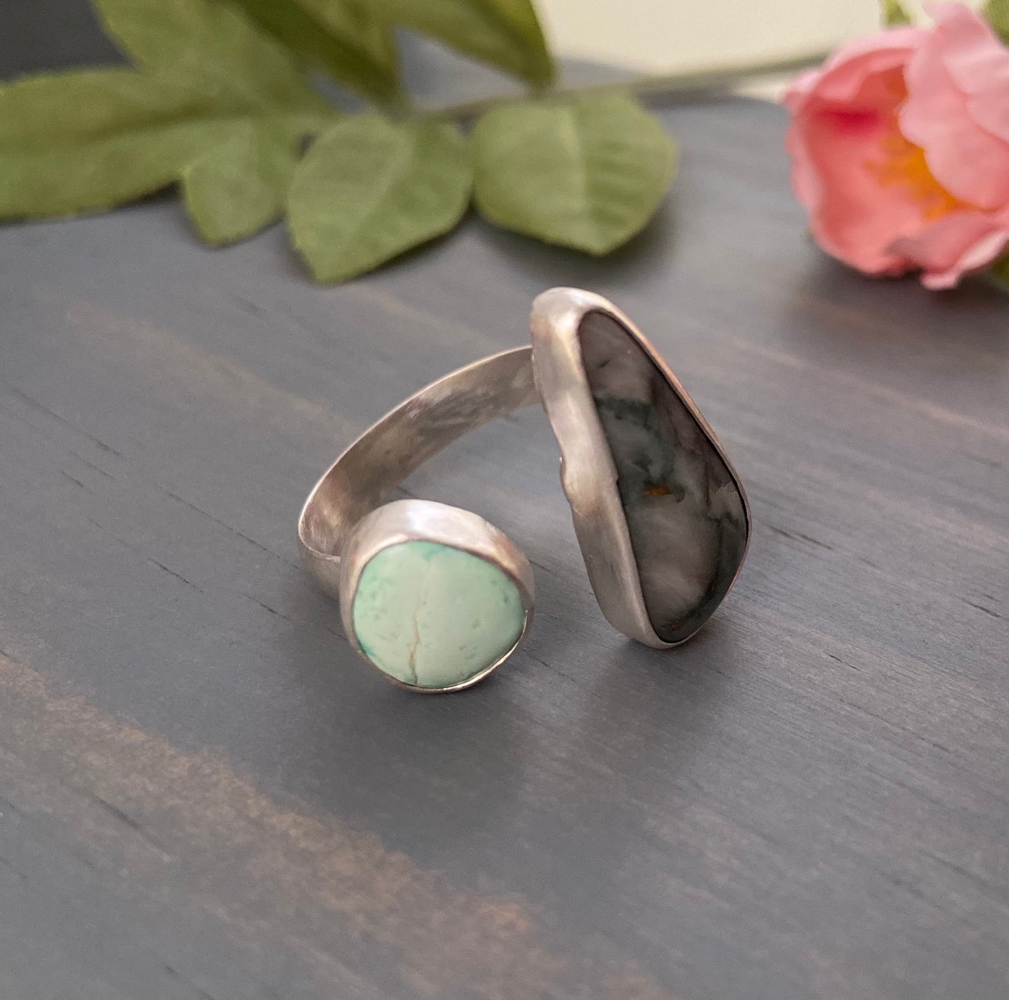 Jasper + Turquoise Multi-Stone Ring {Size 8.5-9}