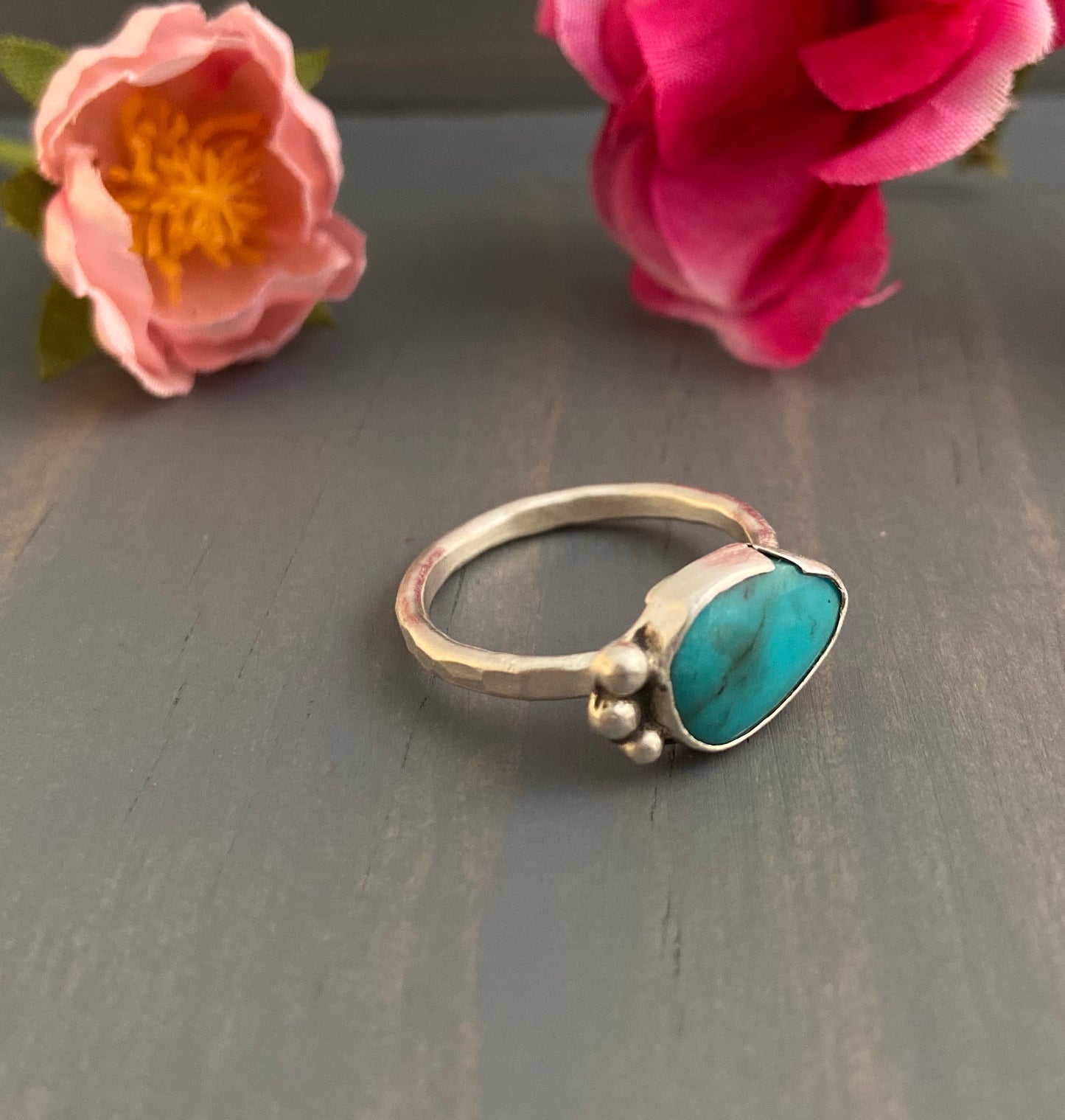 Horizontal Turquoise Ring {Size 7.25}