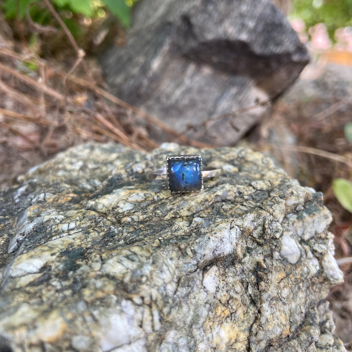 Square Labradorite Ring {Size 10.5}