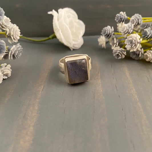 Square Labradorite Ring