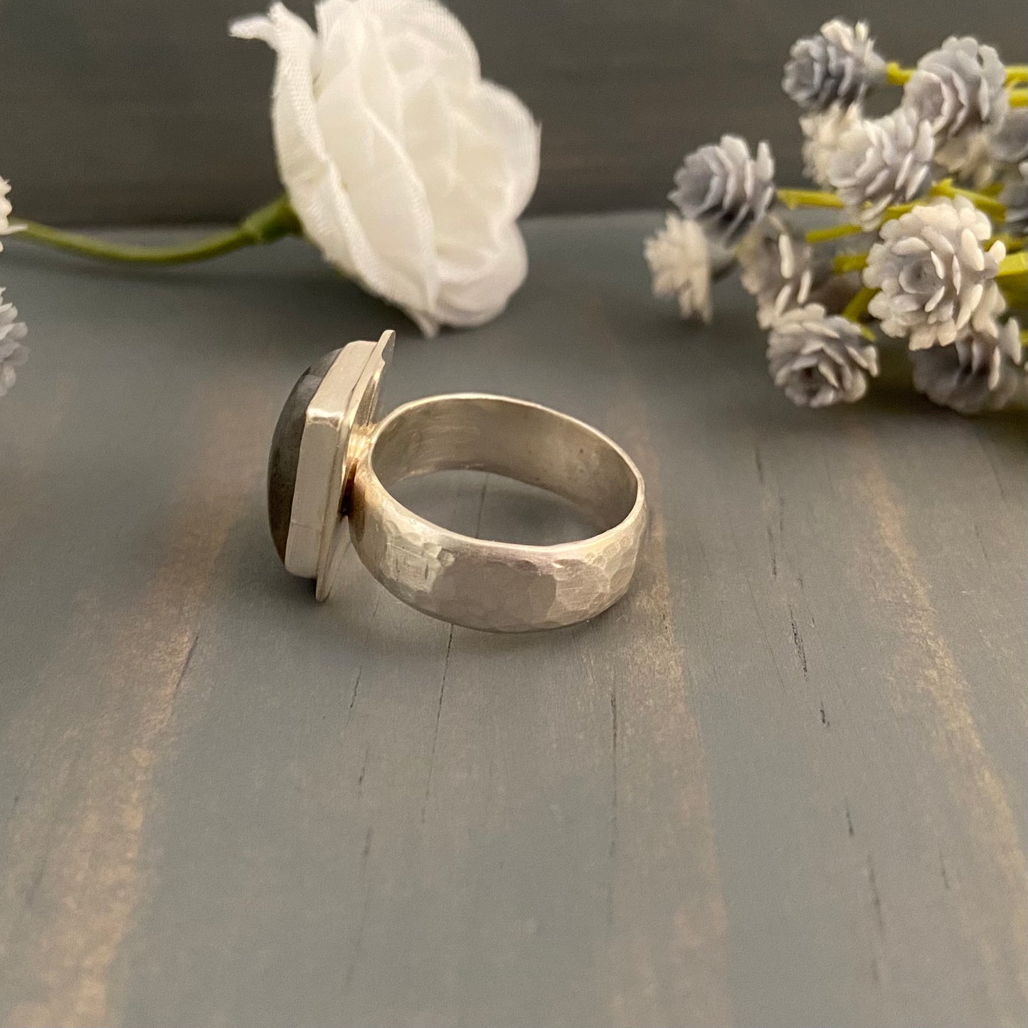 Square Labradorite Ring