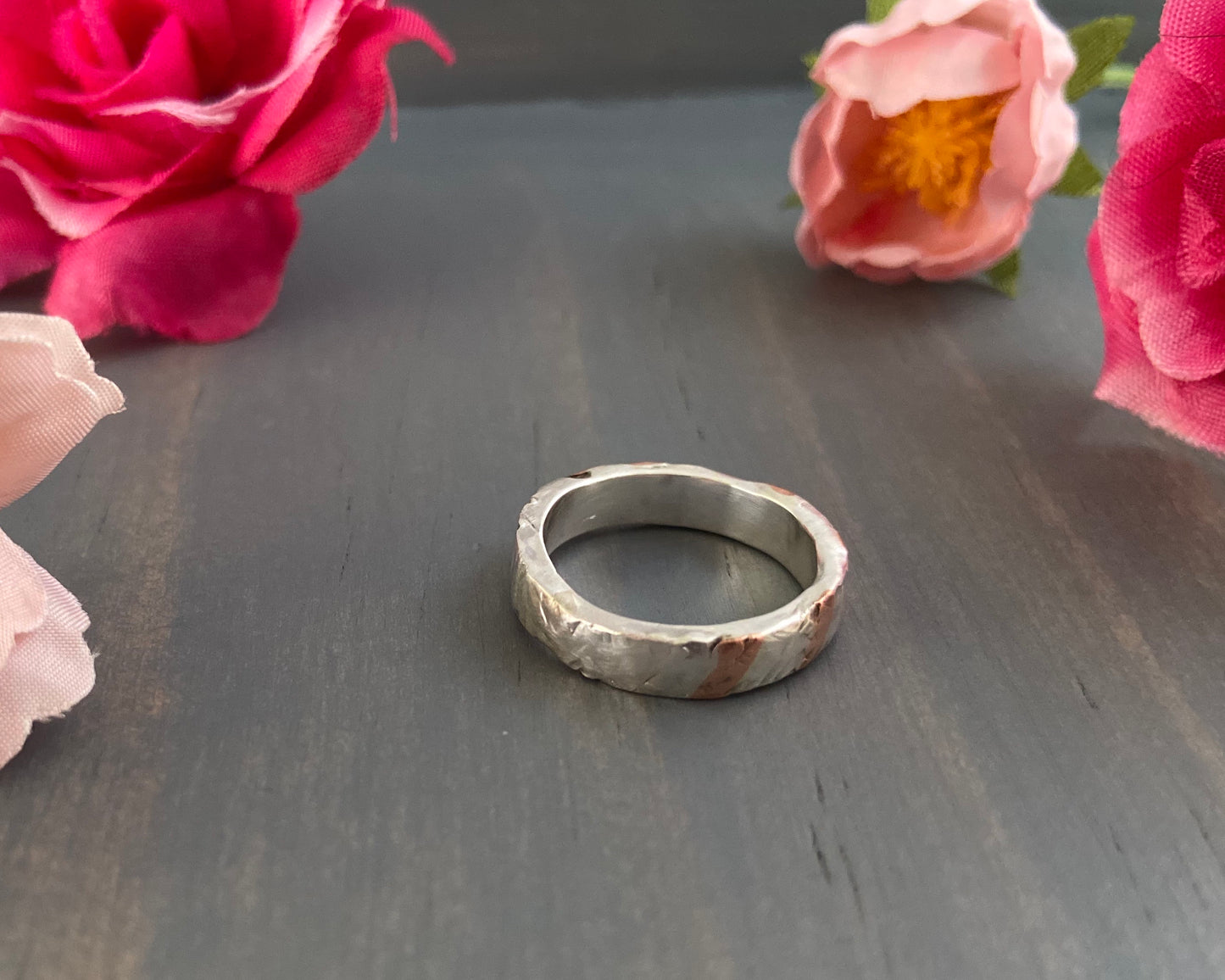 Copper + Silver Inaly Ring is {Size 5.5}