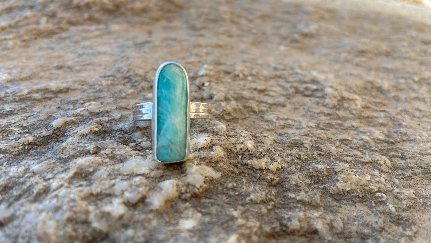 Arched Amazonite Ring {Size 6.75}