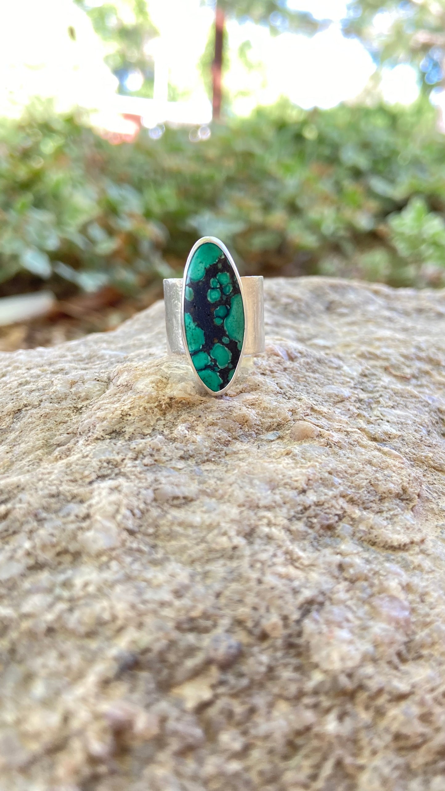 Hubei Turquoise Thick Band Ring {Size 5}