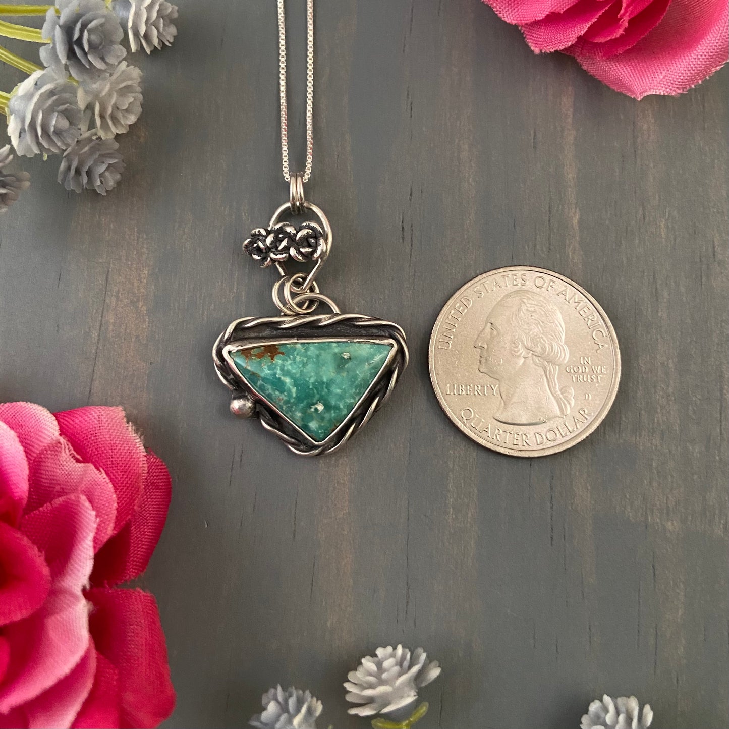 Crow Springs Turquoise + Succulent Pendant