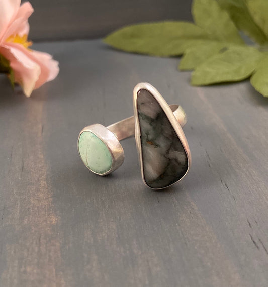 Jasper + Turquoise Multi-Stone Ring {Size 8.5-9}