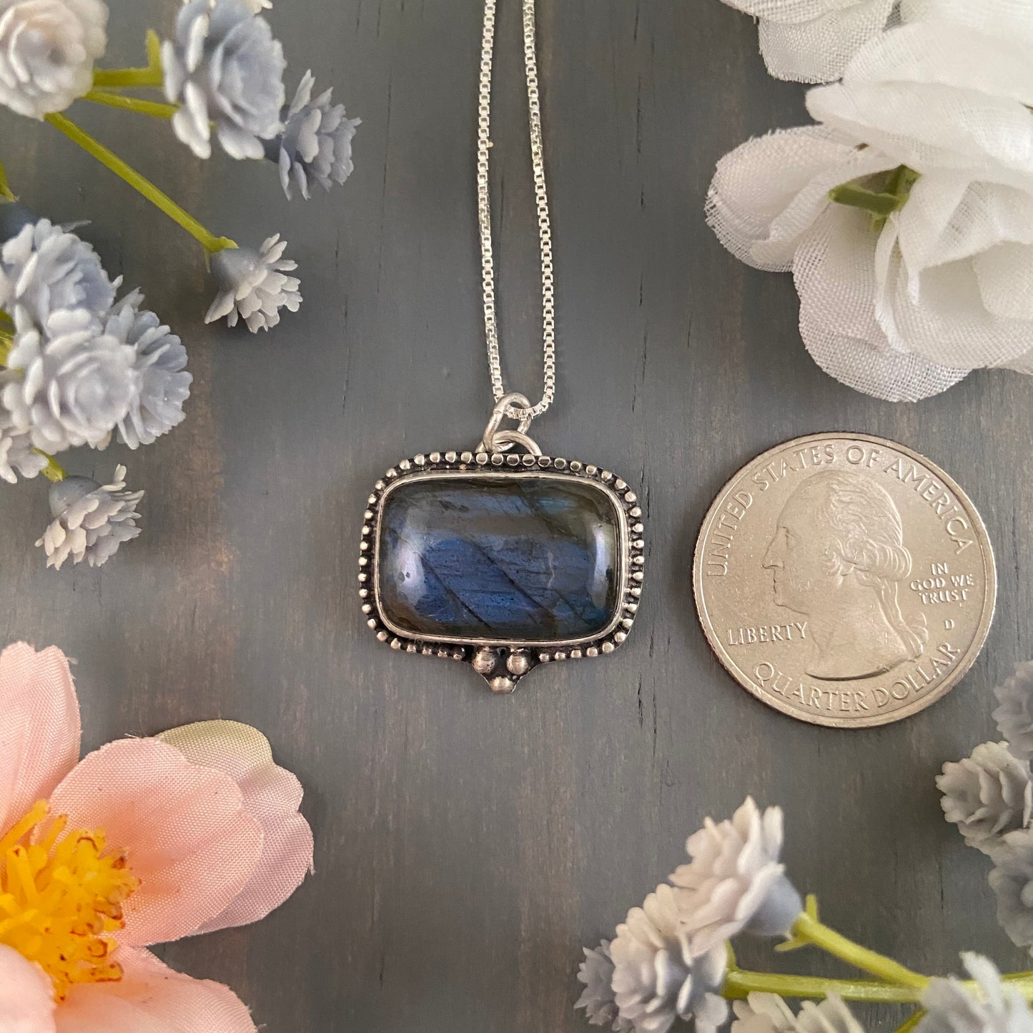 Rectangle Labradorite Pendant