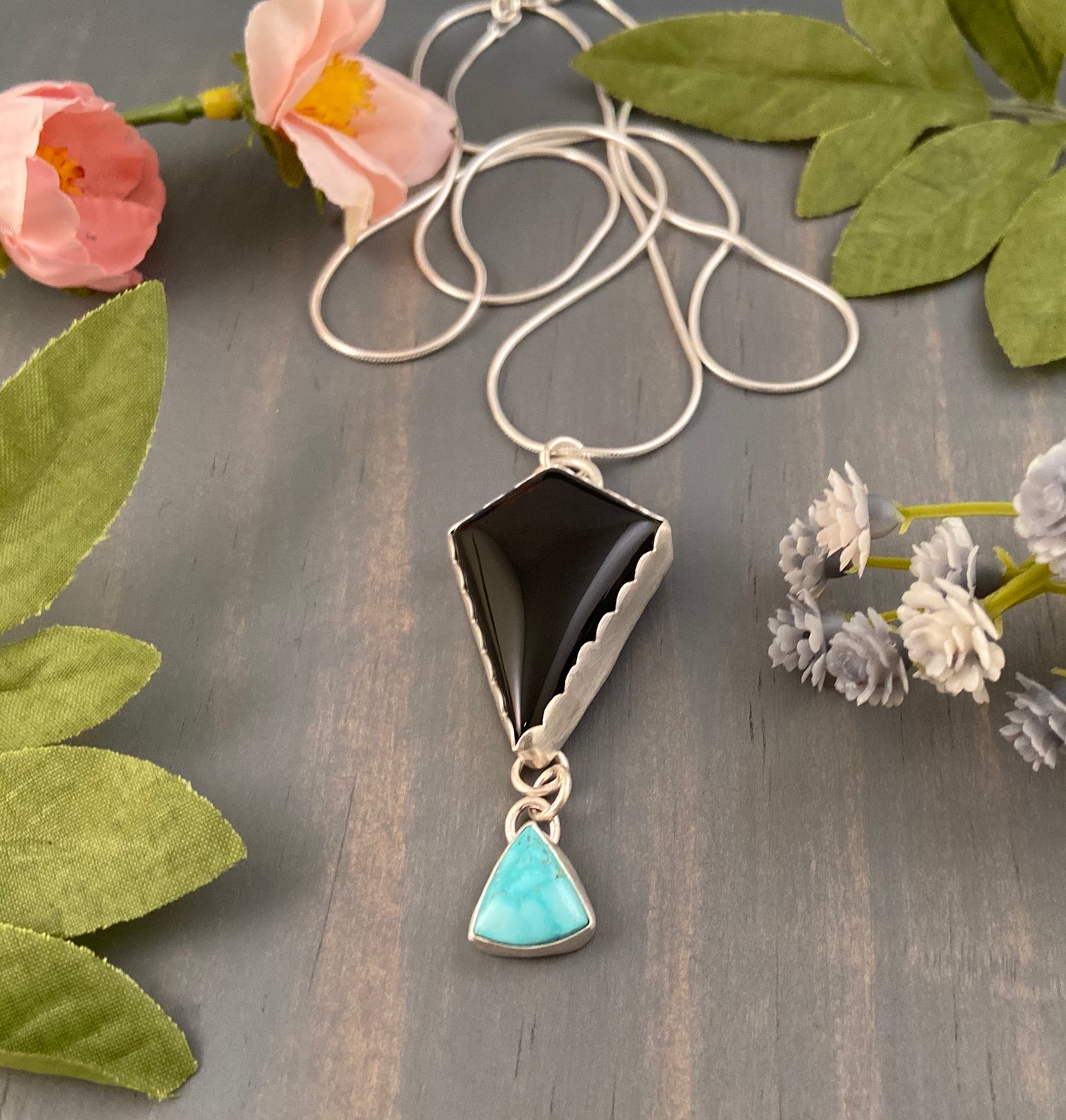 Missing Onyx + Turquoise Necklace