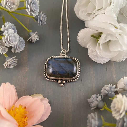 Rectangle Labradorite Pendant