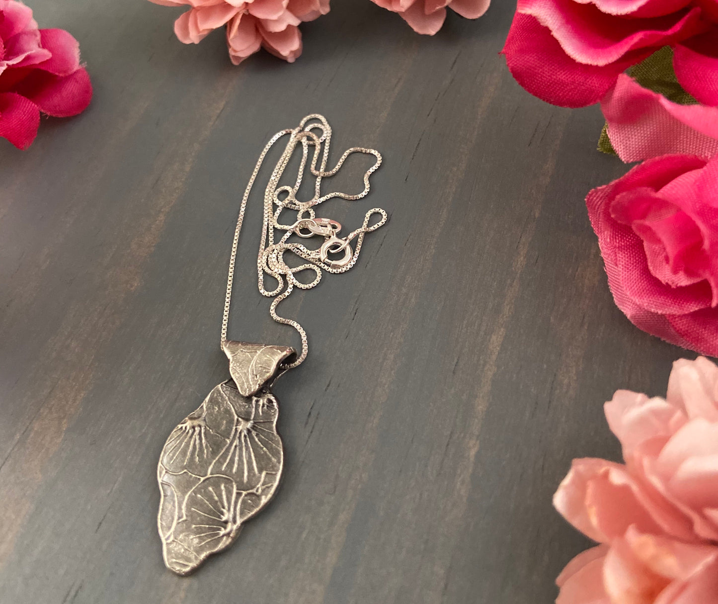 Floral Fine Silver Pendant