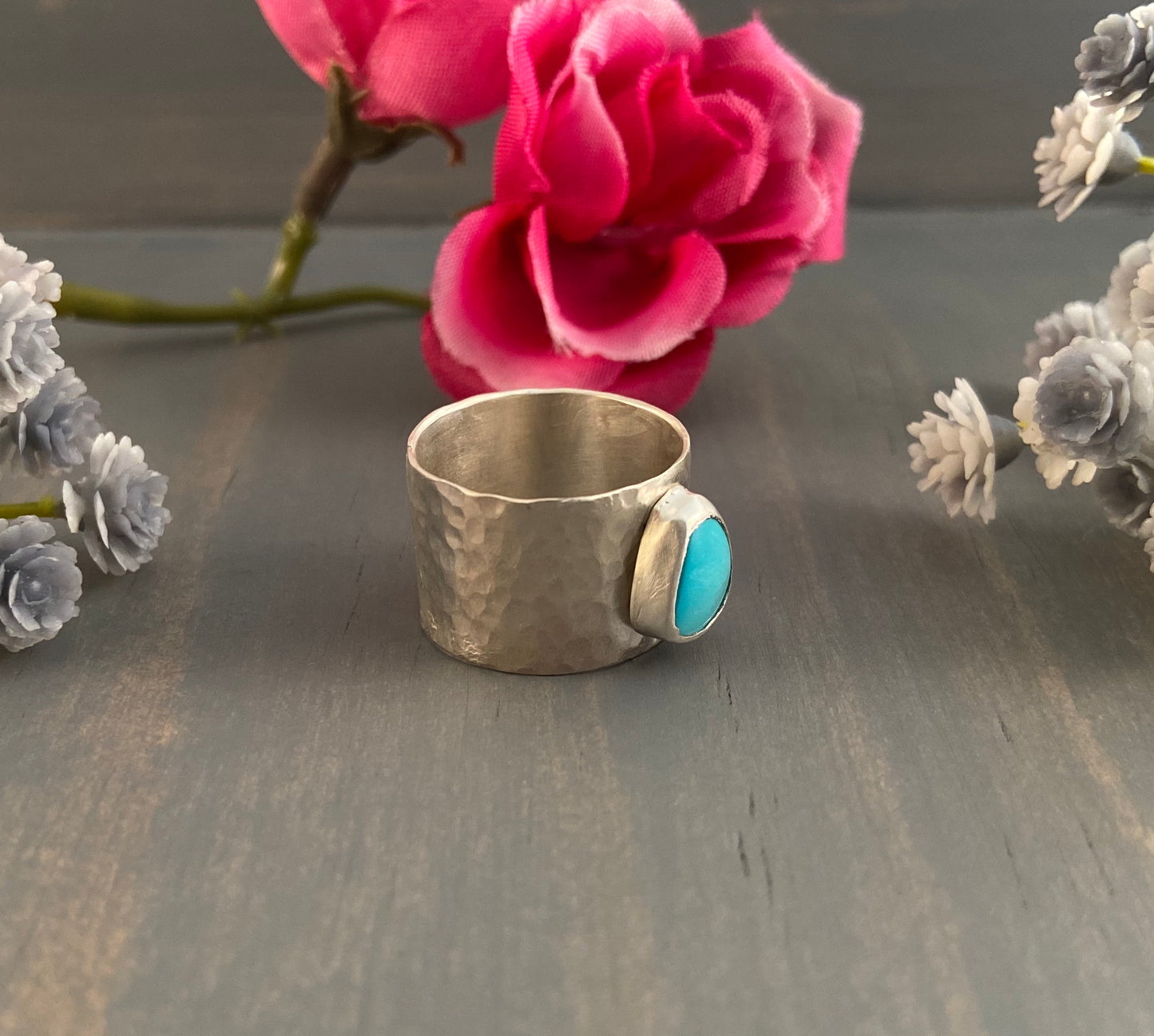 Wide Band Turquoise Ring