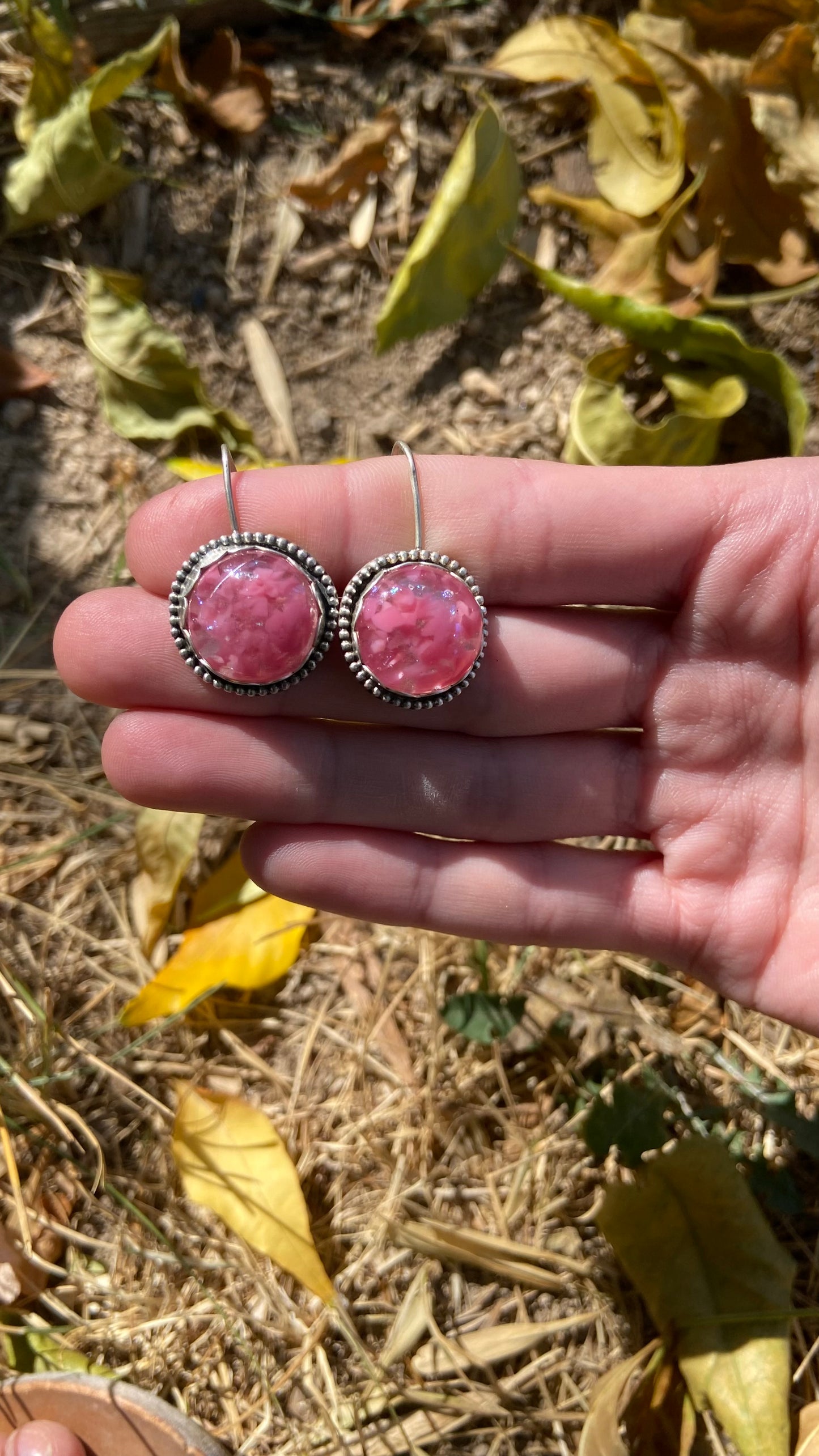 Pink Glass Earrings