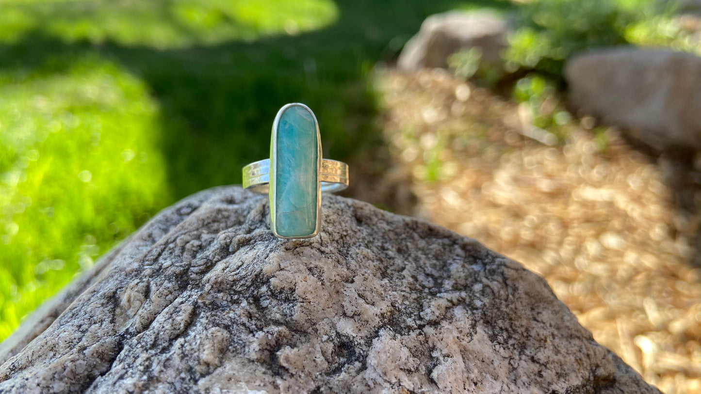 Arched Amazonite Ring {Size 6.75}