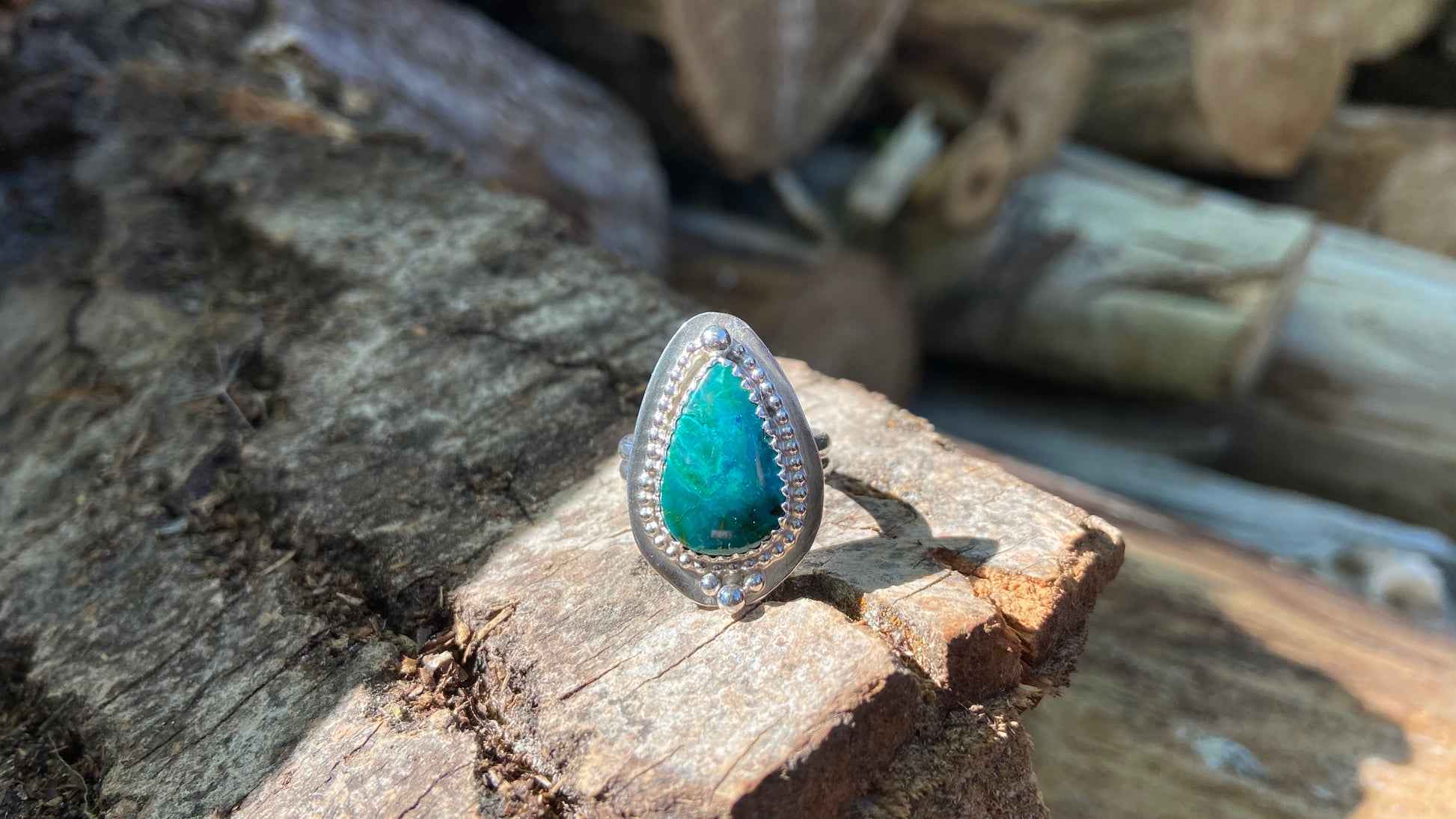 Chrysocolla Ring, Silver ring, Arizona Chrysocolla Ring