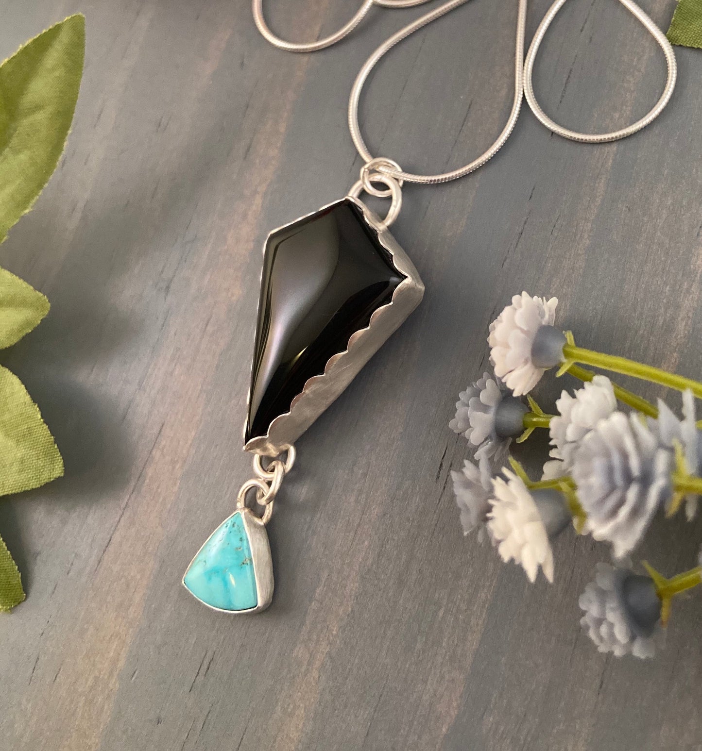 Missing Onyx + Turquoise Necklace