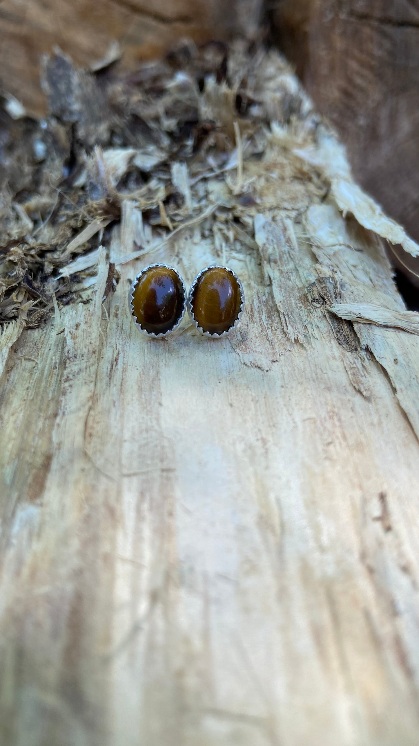 Tigers Eye Studs