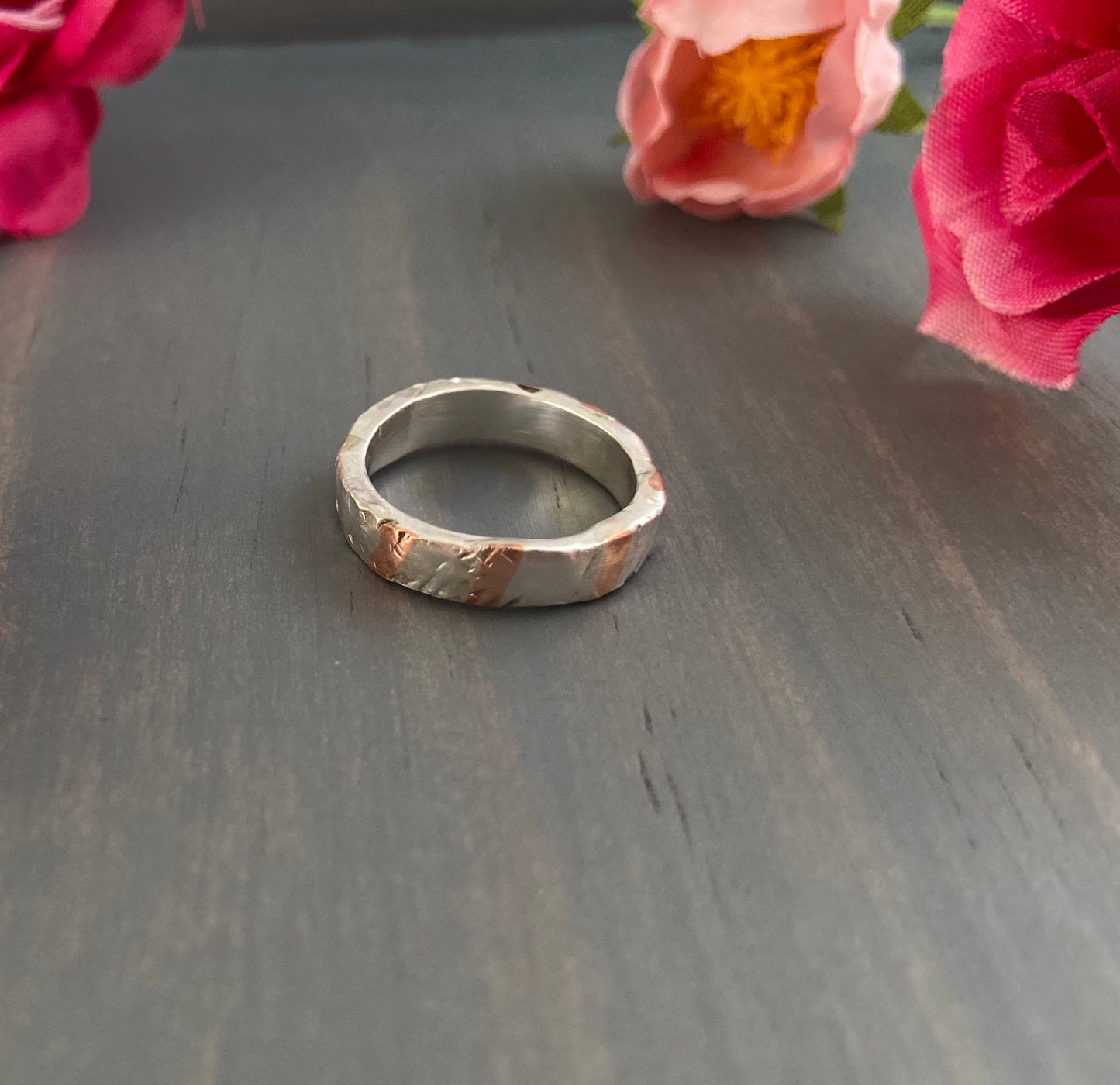 Copper + Silver Inaly Ring is {Size 5.5}