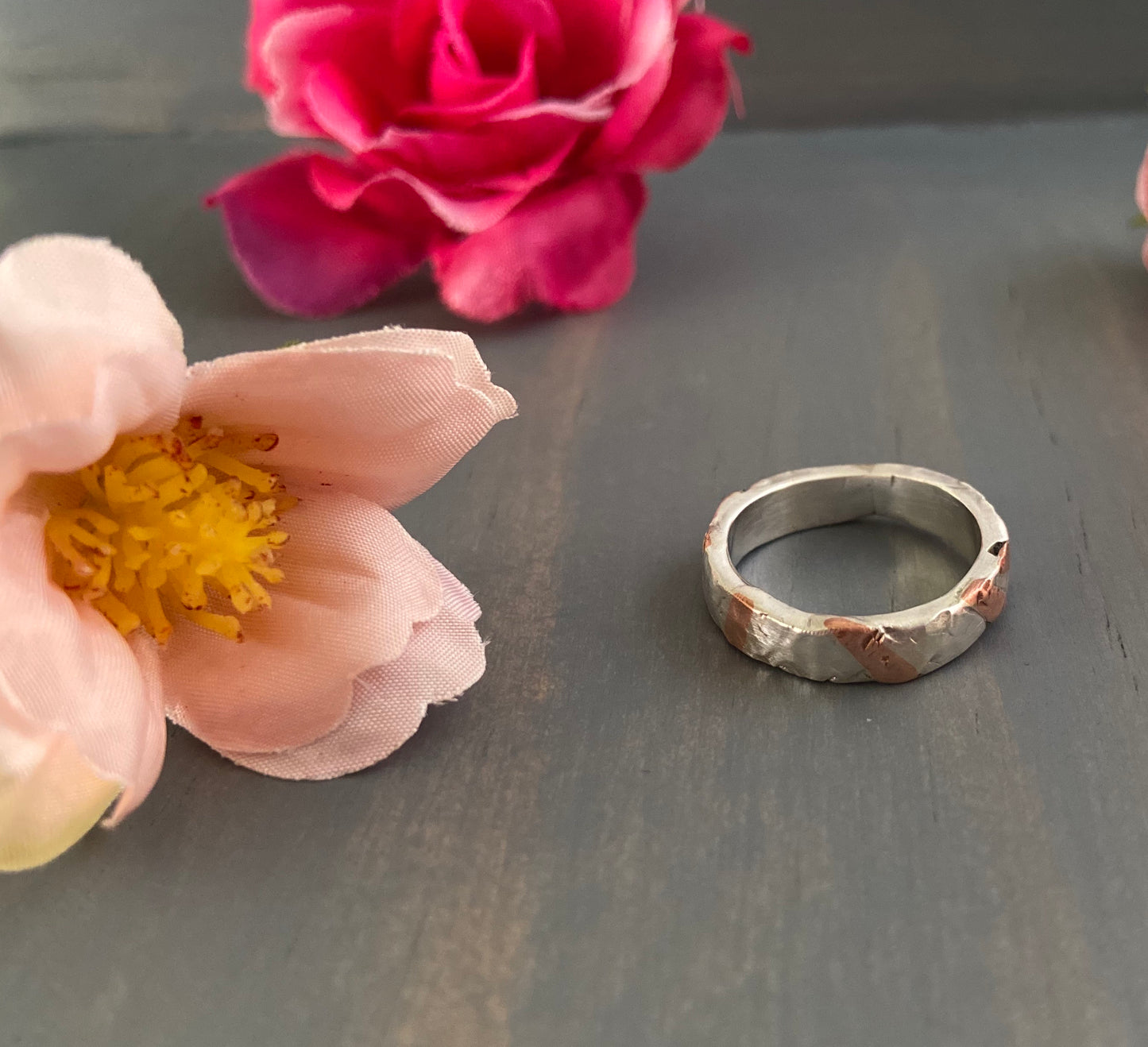 Copper + Silver Inaly Ring is {Size 5.5}