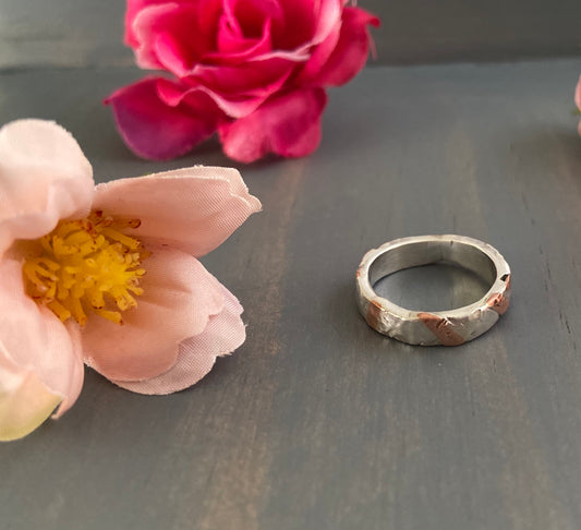 Copper + Silver Inaly Ring is {Size 5.5}