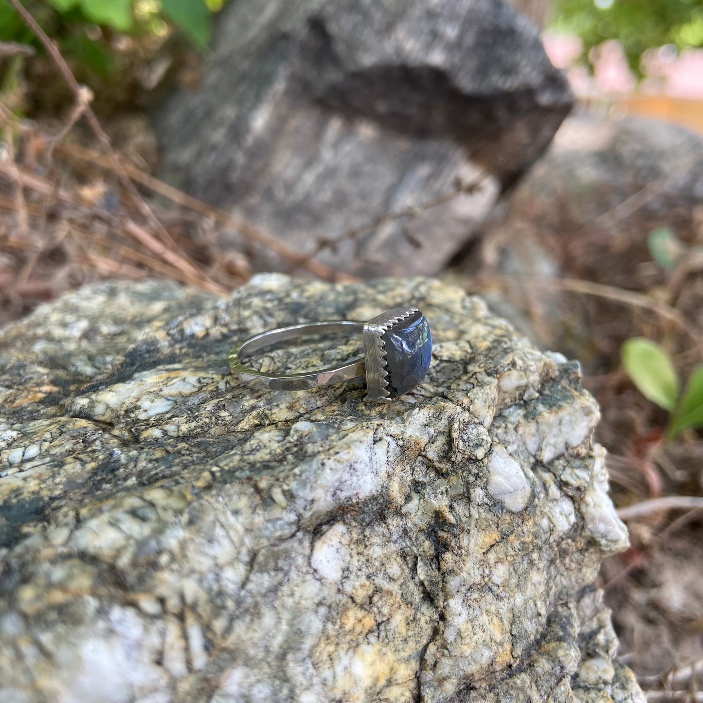 Square Labradorite Ring {Size 10.5}