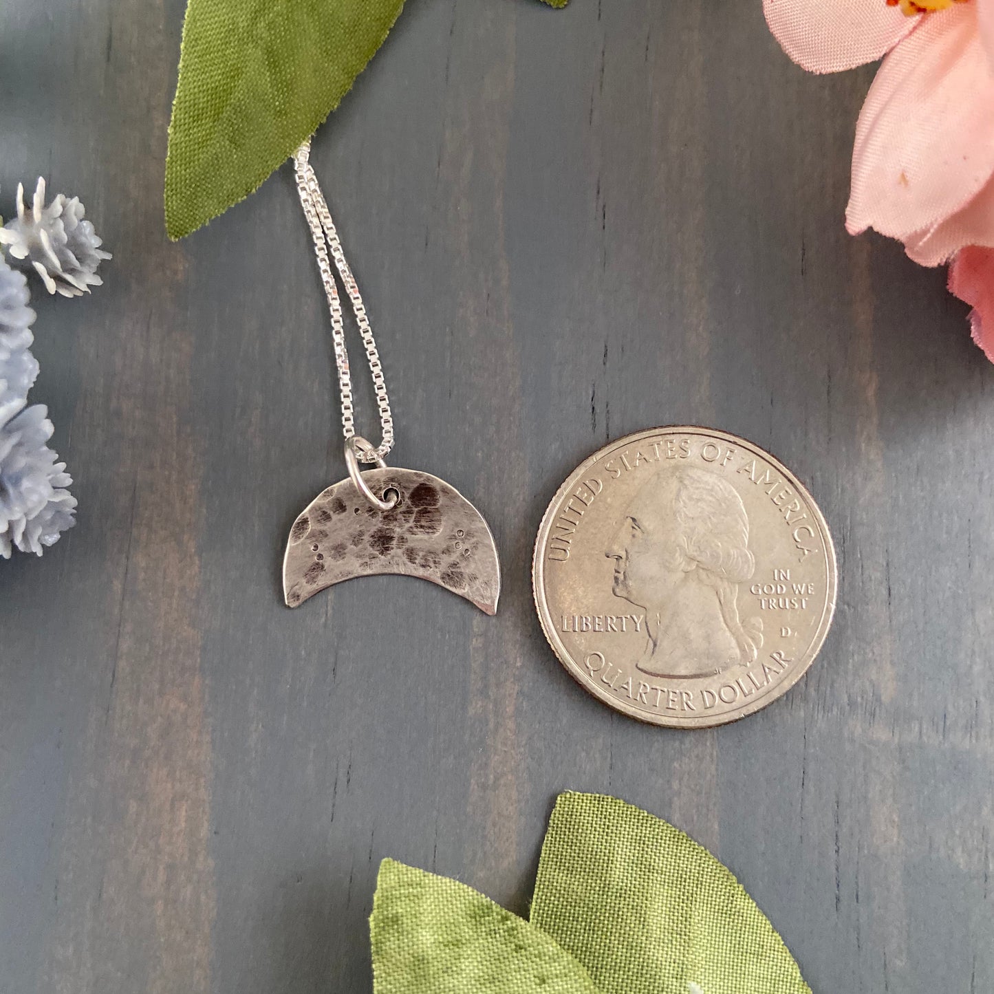 Upside Down Crescent Moon Pendant